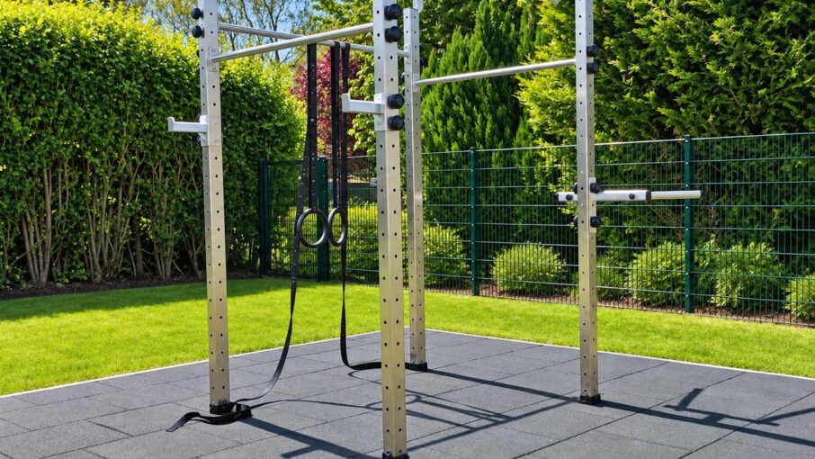Outdoor-Fitnessbereich im Garten