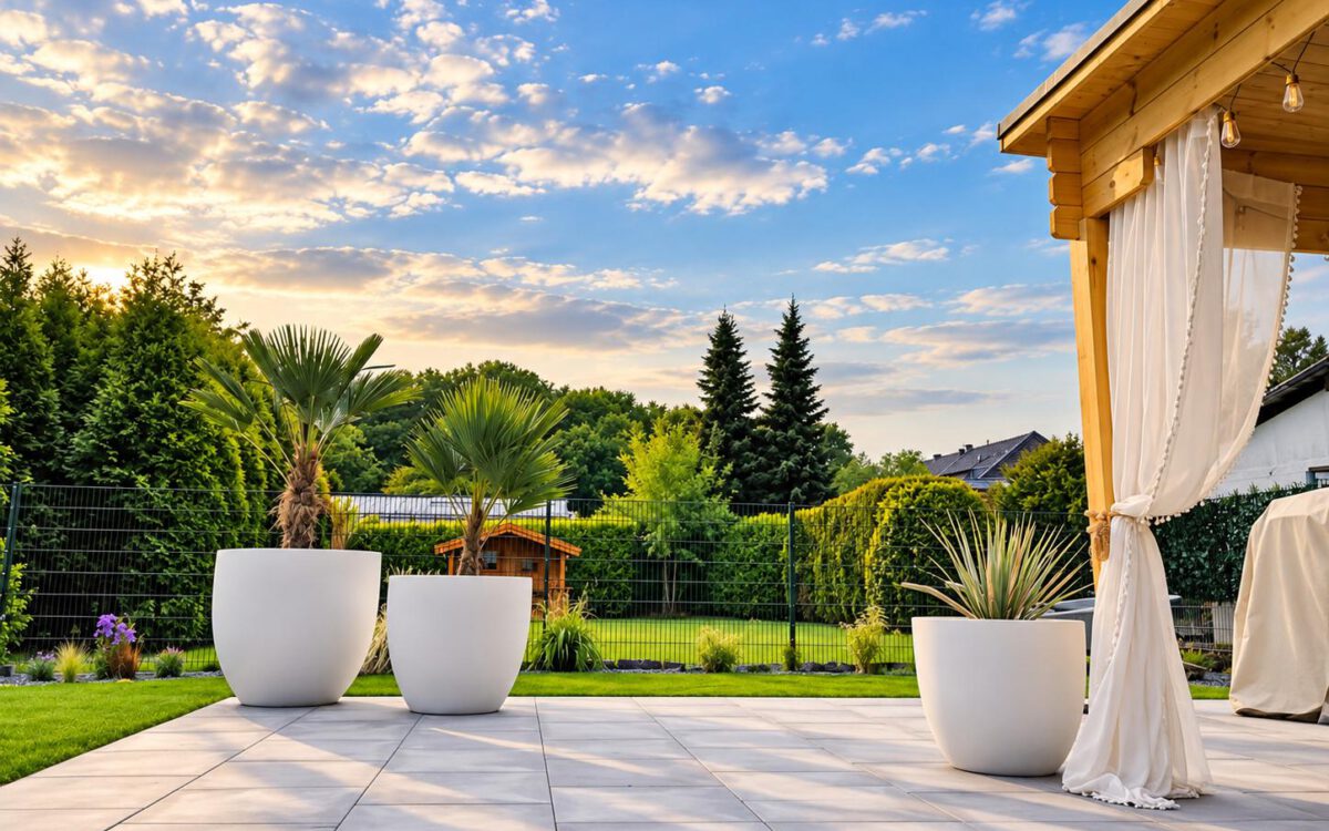 Gartenterrasse mit Lounge- und Pflanzbereich